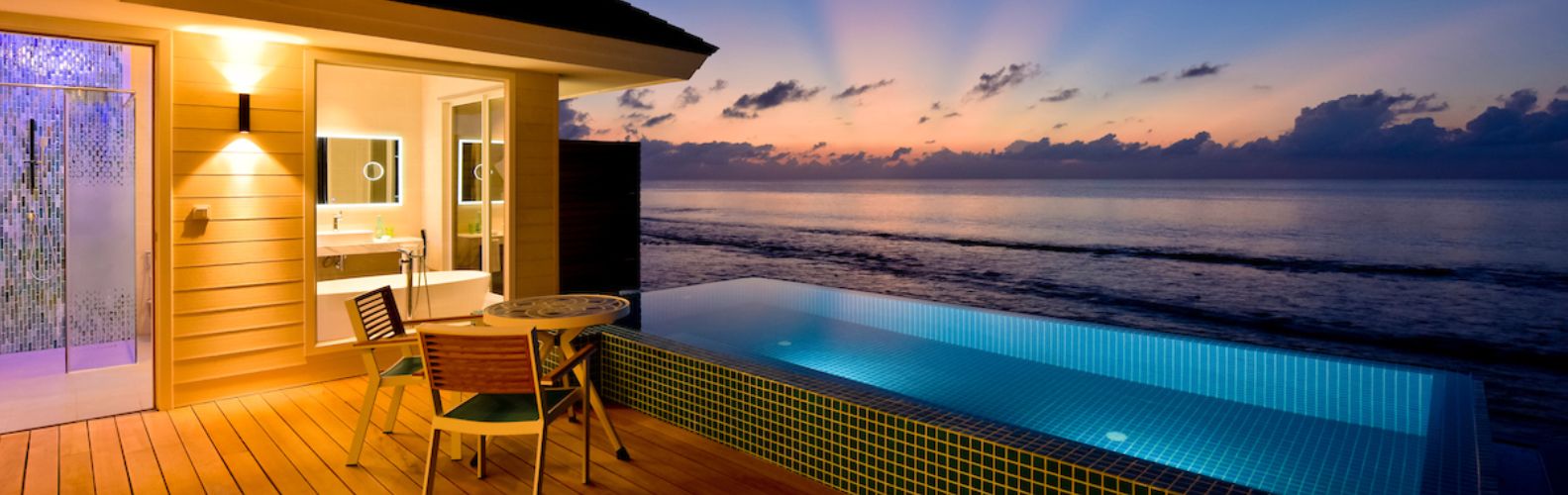 Kandima Maldives Ocean Pool Villa sunset view