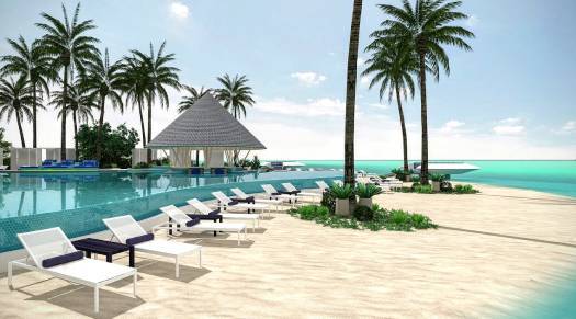 Pool view of Beach Club Restaurant & Bar - Kandima Maldives